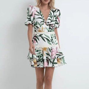 PatBo JASMINE PUFF SLEEVE MINI DRESS